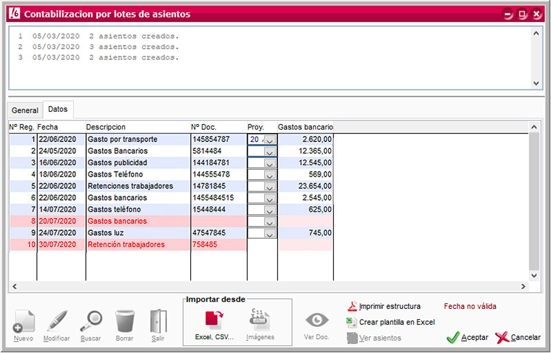 Editar datos en la contabilización automática de ClassicConta.