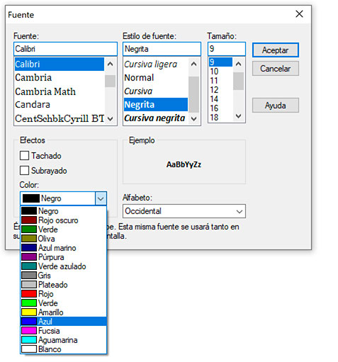 Seleccionar el color de varios campos de texto a la vez de un formato de impresión en ClassicGes.